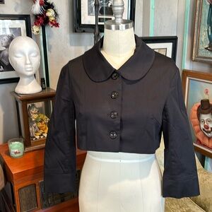 Black cotton shrug 3/4 length sleeves